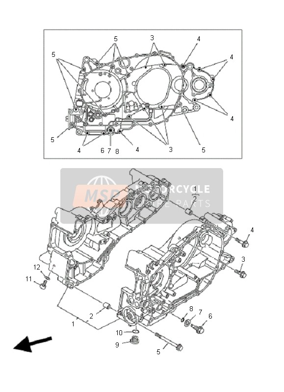 Yamaha XP500A T-MAX 2010 Crankcase for a 2010 Yamaha XP500A T-MAX